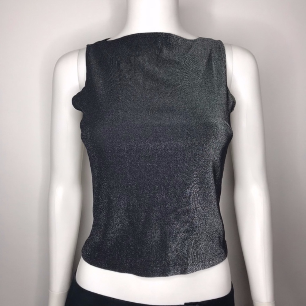 VTG Forever 21 Glitter Shimmer High Neck 90s Top